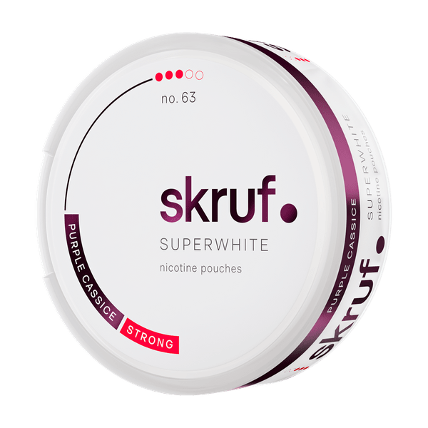 SKRUF Superwhite Purple Cassice Strong No 63 nicotine pouches